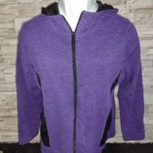 Zippered Hoodie ** by Made For Life, Purple and Black in size Large-P